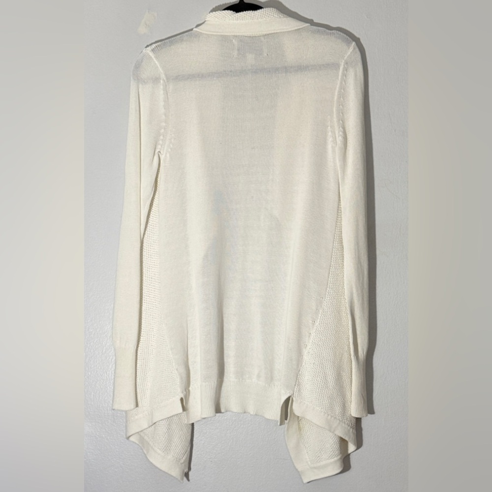 Brochu Walker White Open-Front Sweater Cardigan size small but oversized - Picture 6 of 7